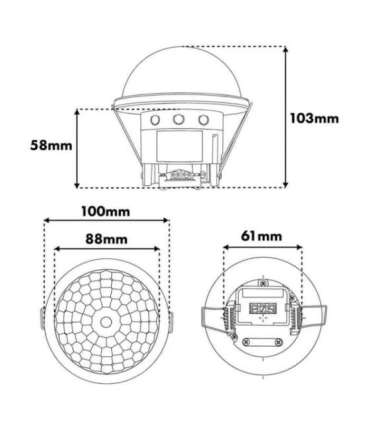 PIR motion sensor, flush-mounted MCE822