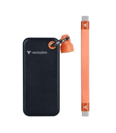 Verbatim 32418 Pocket SSD, 256 GB, USB Type-C, USB 3.2 Gen 2, 1000 MB/s, Black/Orange
