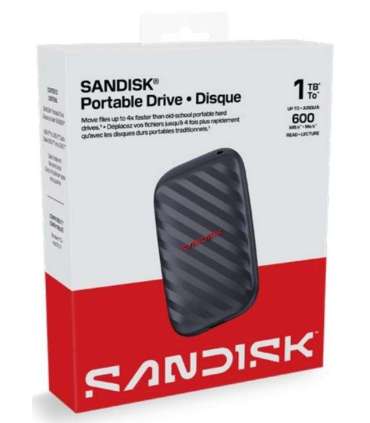 External SSD|SANDISK|Read speed 600 MB/s| 1 TB|SDSSDE10|SDSSDE10-1T00-G25