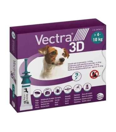 Ceva Vectra 3D dla psów 4-10kg pipety przeciw pasożytom 3szt