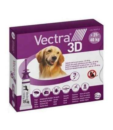 Ceva Vectra 3D dla psów 25-40kg pipety przeciw pasożytom 3szt