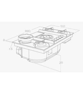 Hob and Hood (2in1) ELICA NIKOLATESLA FLAME EVO BL/A/88