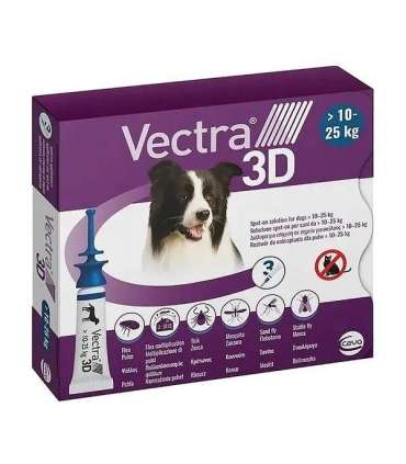 Ceva Vectra 3D dla psów 10-25kg pipety przeciw pasożytom 3szt