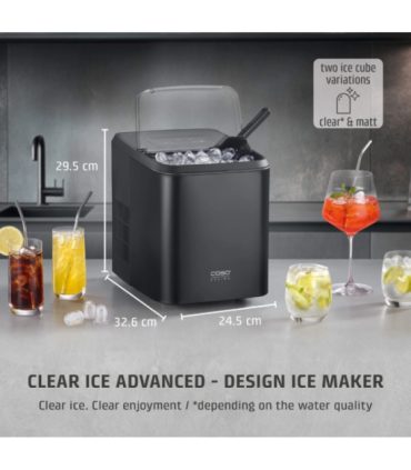 Caso Ice Cube Maker Clear Ice Advanced Power 130 W Capacity 1.5 L Matt Black