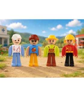 Play figures set moving legs