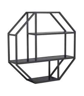 Seinariiul SEAFORD 77x22xH77cm, 3-riiuliga, must, melamiin, metall