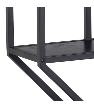 Seinariiul SEAFORD 77x22xH77cm, 3-riiuliga, must, melamiin, metall