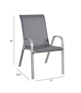 Стул DUBLIN 55,5x73xH93см, серый