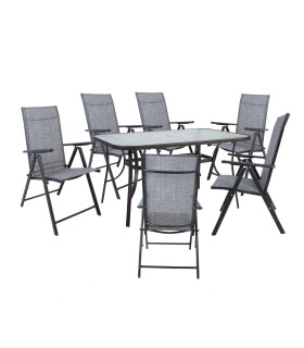 Садовая мебель DUBLIN стол и 6 стульев, серый
