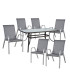 Aiamööblikomplekt DUBLIN laud ja 6 tooli, hall