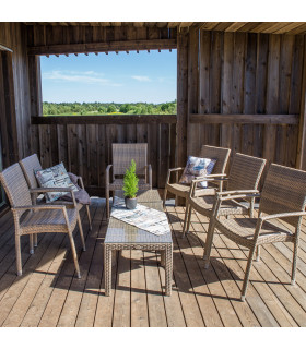 Столик вспомогательный WICKER 50x50xH45см, капучино