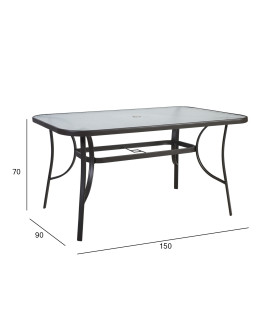 Стол DUBLIN 150x90xH70см, тёмно- коричневый