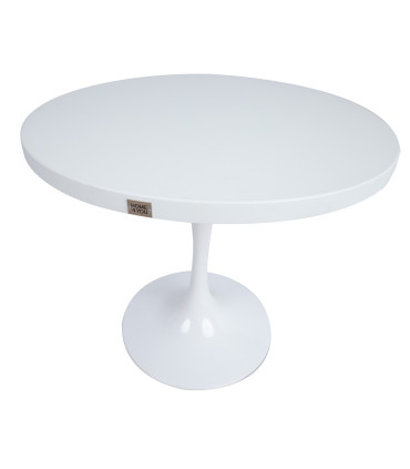 Laud BOLGHERI D80xH74cm, valge, alumiinium, malm