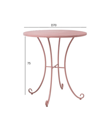 Стол ROSY D70xH75см, кованое железо, розовый