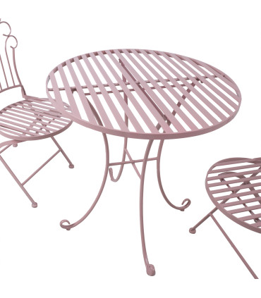 Стол ROSY D70xH75см, кованое железо, розовый
