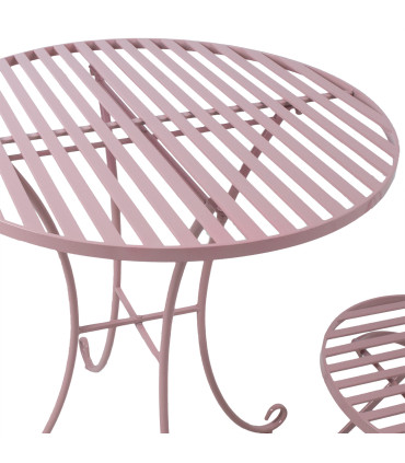 Стол ROSY D70xH75см, кованое железо, розовый