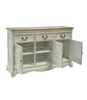 Комод SAMIRA 131,5x43xH87см, антично-белый/натуральный