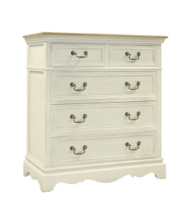 Kummut SAMIRA 86,5x39xH95cm, antiikvalge/naturaalne