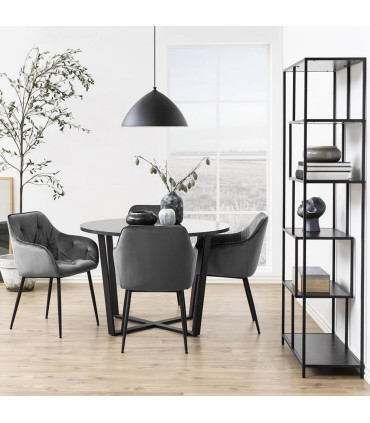 Söögilaud AMBLE D110x75cm, must, melamiin, metall