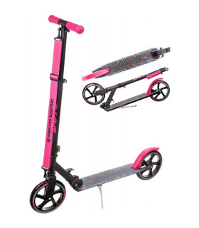 Самокат с большими колесами Dots 200mm Черно-розовый