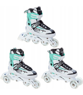 Ролики 3-в-1 Raven Profession с изменающимся размером бело-минтовый