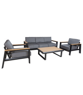 Комплект садовой мебели FELINO стол, диван и 2 кресла, черный