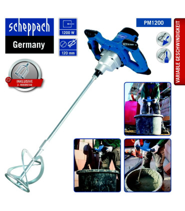 Segutrell PM1200 + lisavispel värvi segamiseks, Scheppach