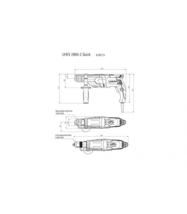 Kombivasar KHE 2660 koos lisapadruniga, Metabo