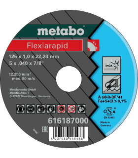 Lõikeketas Flexiarapid Inox 125x1mm, Metabo