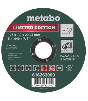 Lõikeketas Special Edition II Inox 125x1mm, Metabo