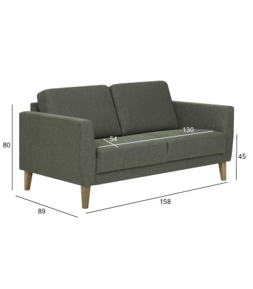 Diivan LANDO 2-kohaline, roheline, 158x89xH80cm