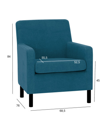 Tugitool LOONE sinine, 68,5x76xH82cm