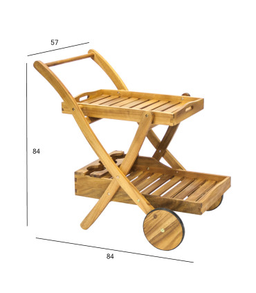 Сервировочный стол FINLAY 84x57xH84cм, акация