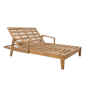 Lamamistool MALDIVE 2-kohaline helepruun 210x138xH33cm, täispuit tiik