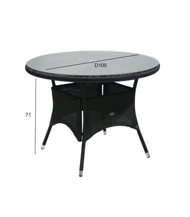 Laud WICKER D100xH71cm, must