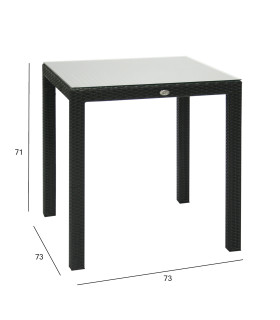 Laud WICKER 73x73xH71cm, must