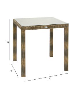 Стол WICKER, 73x73xH71см, капучино