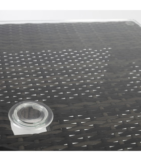 Laud WICKER 73x73xH71cm, tumepruun