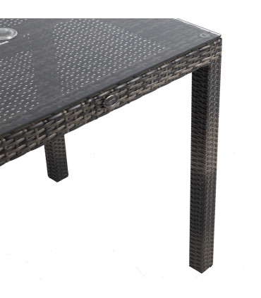 Laud WICKER 73x73xH71cm, tumepruun