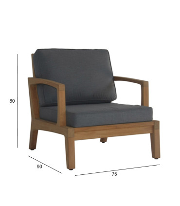 Tugitool MALDIVE 75x89xH86cm, tiikpuu