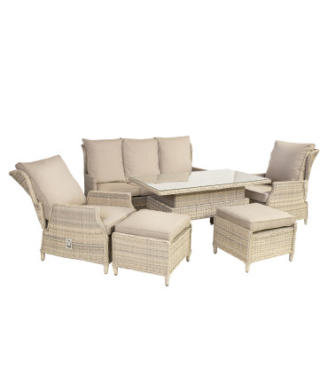 Комплект садовой мебели BASEL стол, диван, 2 стула, 2 пуфa