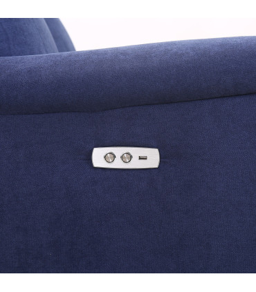 Diivan MILO 3-kohaline elektriline recliner, sinine