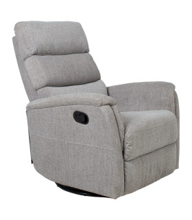Tugitool BARCLAY kiikuv ja pöörlev manuaalne recliner 79x86xH105cm, helehall