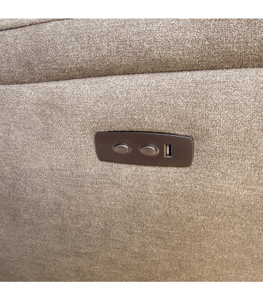 Diivan MIMI 3-kohaline elektriline recliner 208x93xH102cm, helehall