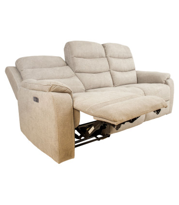 Diivan MIMI 3-kohaline elektriline recliner 208x93xH102cm, helehall