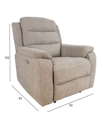 Tugitool MIMI elektriline recliner 92x93xH102cm, helehall