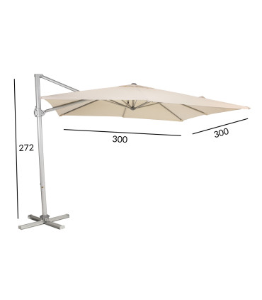 Зонт от солнца ROMA 3x3xВ2,72м, бежевый