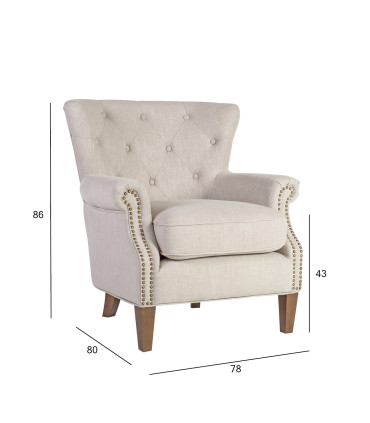 Tugitool HOLMES 78x80xH86cm, beež