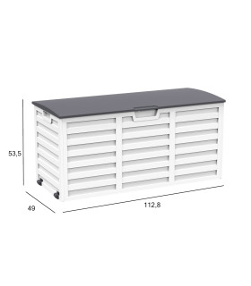 Säilituskast ALISA 112,8x49x53,5cm, valge/hall plastik