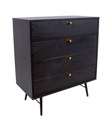 Kummut LUXEMBOURG 80x40xH90cm, must melamiin